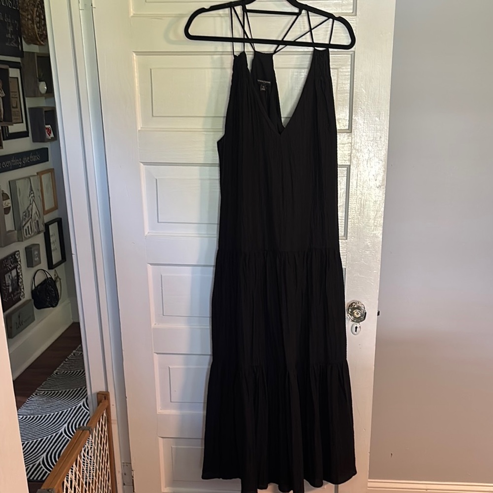 Banana Republic Black Sleeveless V-Neck Maxi Dress